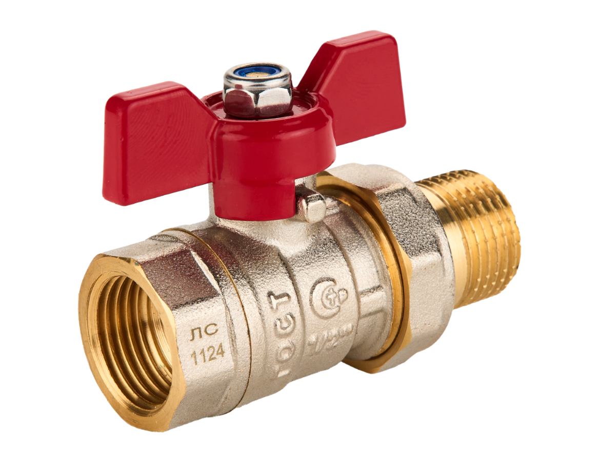 <b>Шаровый</b> <b>кран</b> НР-ВР со сгоном (Американка) бабочка SANEXT