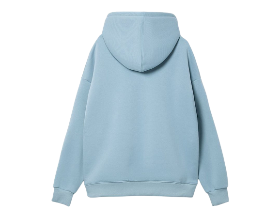 Худи SANEXT oversize с капюшоном и начесом, унисекс, серо-голубое - Изображение 2