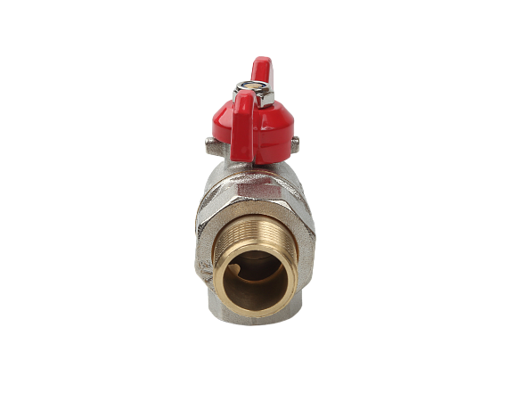 Шаровый кран Ду 15, НР-ВР 1/2" угловой со сгоном (Американка) бабочка SANEXT (8777) - Изображение 3
