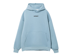 Худи SANEXT oversize с капюшоном и начесом, унисекс, серо-голубое