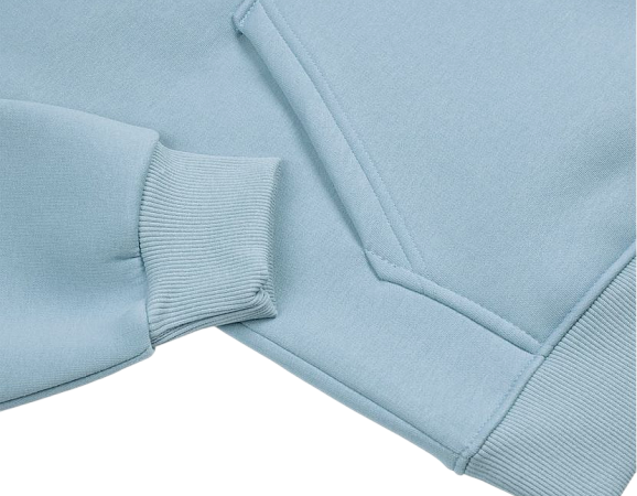 Худи SANEXT oversize с капюшоном и начесом, унисекс, серо-голубое - Изображение 4
