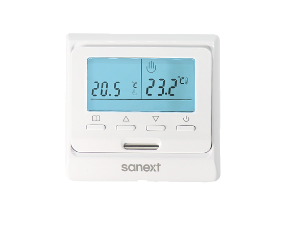 Термостат программируемый универсальный, для водного и электрического тёплого пола с выносным датчиком SANEXT (6989) - Изображение 1