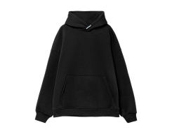 Худи SANEXT oversize с капюшоном и начесом, унисекс, черное