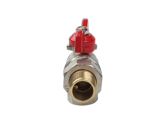 Шаровый кран Ду 15, НР-ВР 1/2" угловой со сгоном (Американка) бабочка SANEXT (8777) - Изображение 3